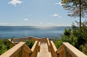 the porch overlooking the ocean