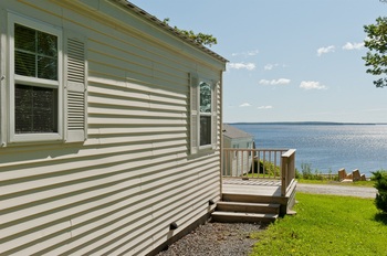 the back area of the house looking at ocean