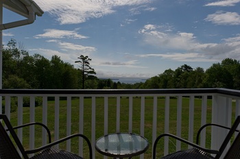 two chair and table looking at lawn