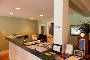front desk and reception area