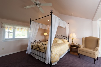 canopy bed in the middle of the roon